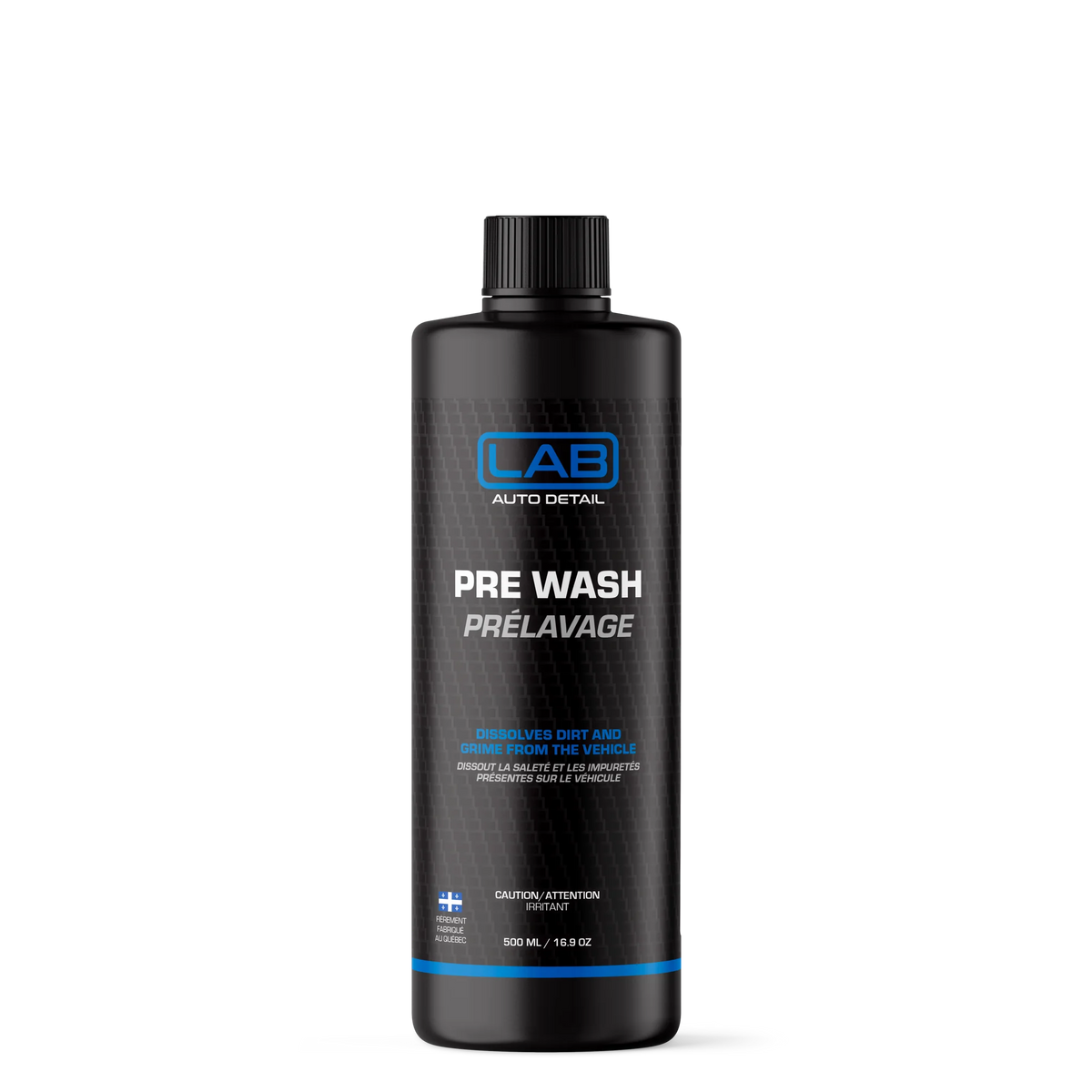 Lab Auto Detail Pre Wash 500 ml bottle, concentrated alkaline touchless car wash pre-cleaner