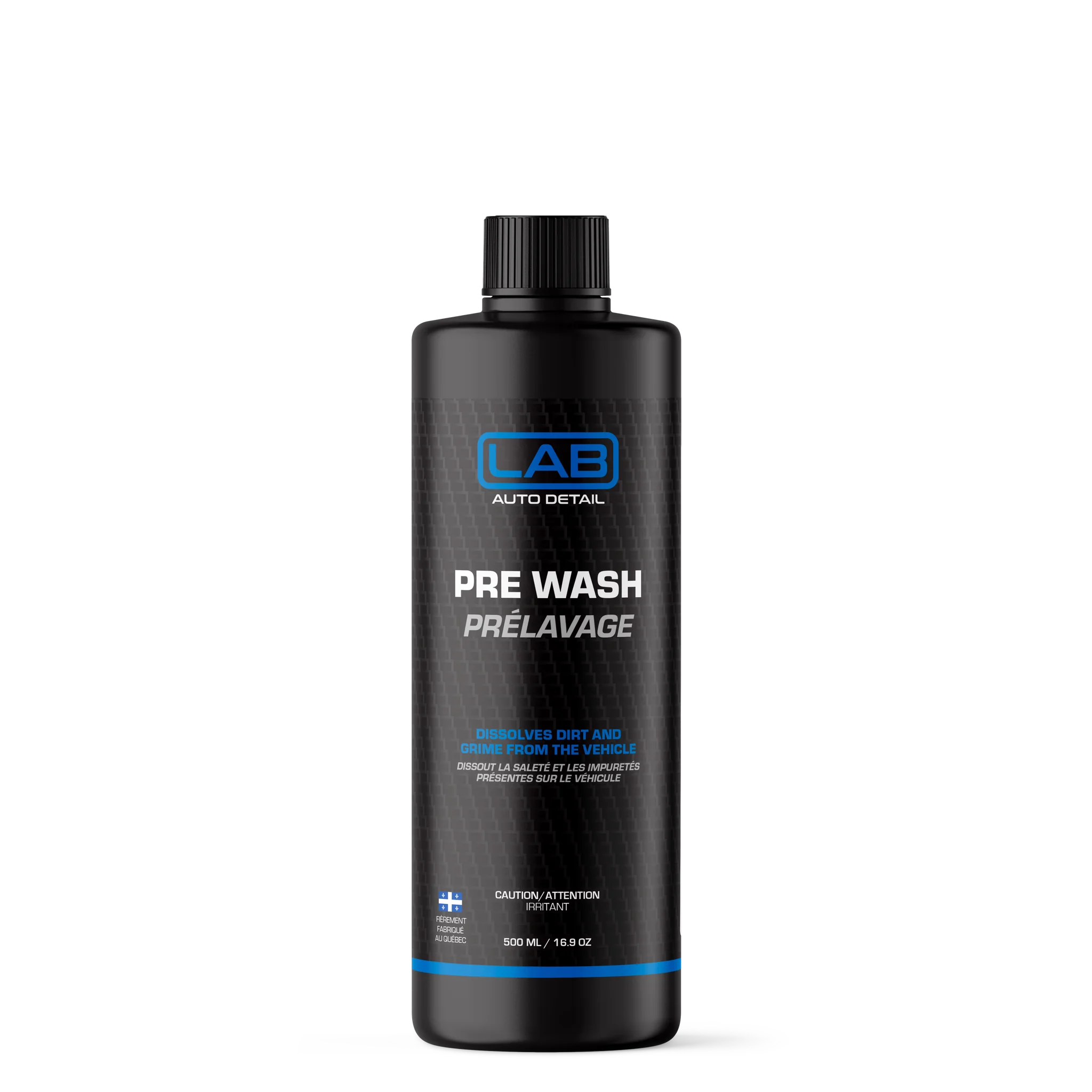 Lab Auto Detail Pre Wash 500 ml bottle, concentrated alkaline touchless car wash pre-cleaner